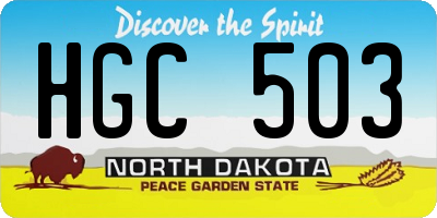 ND license plate HGC503
