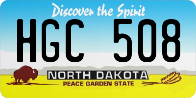 ND license plate HGC508