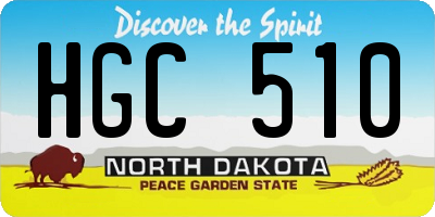 ND license plate HGC510