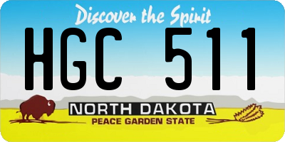 ND license plate HGC511