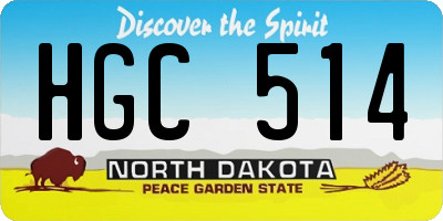 ND license plate HGC514