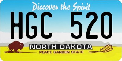 ND license plate HGC520
