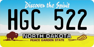 ND license plate HGC522