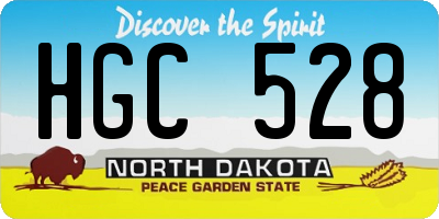 ND license plate HGC528
