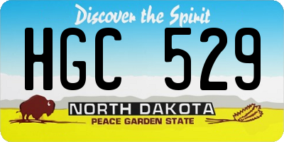 ND license plate HGC529