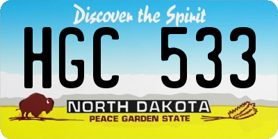 ND license plate HGC533