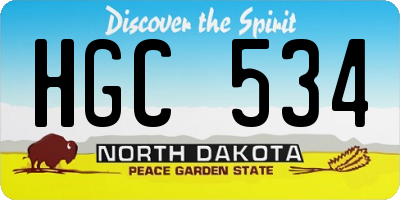 ND license plate HGC534
