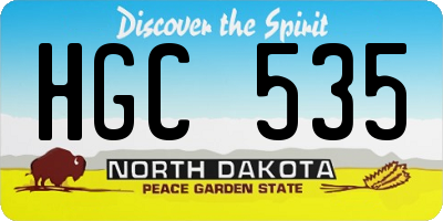 ND license plate HGC535