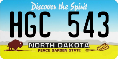 ND license plate HGC543