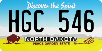 ND license plate HGC546