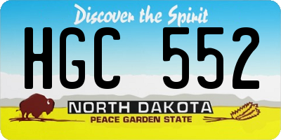 ND license plate HGC552