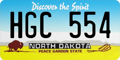 ND license plate HGC554
