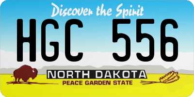 ND license plate HGC556
