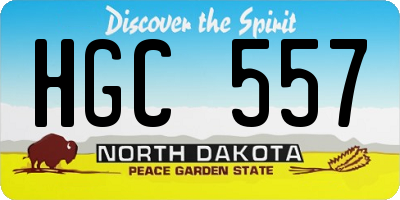 ND license plate HGC557