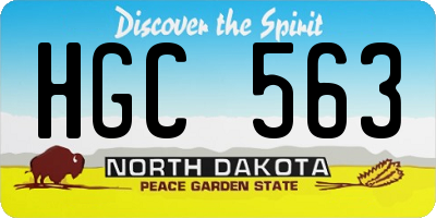 ND license plate HGC563