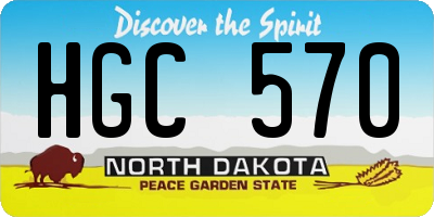 ND license plate HGC570