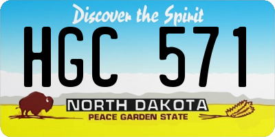 ND license plate HGC571