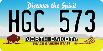 ND license plate HGC573