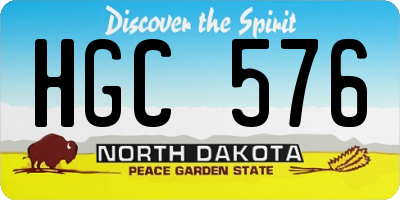 ND license plate HGC576