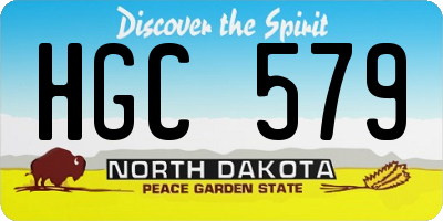 ND license plate HGC579