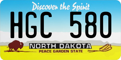 ND license plate HGC580