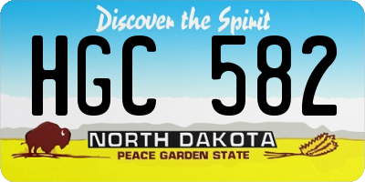 ND license plate HGC582