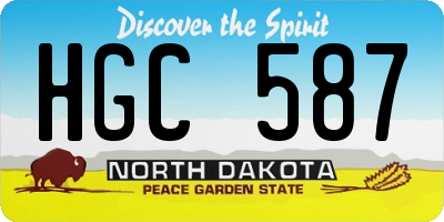 ND license plate HGC587