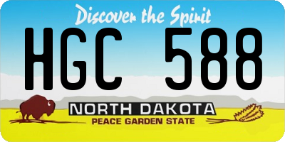 ND license plate HGC588