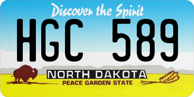 ND license plate HGC589