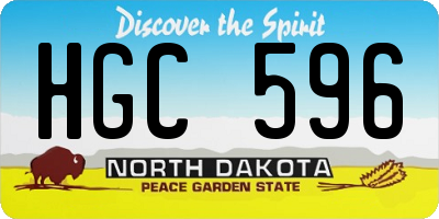 ND license plate HGC596