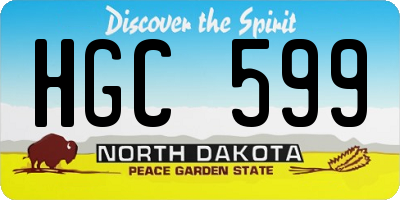 ND license plate HGC599