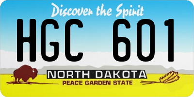 ND license plate HGC601