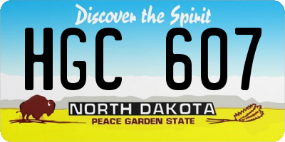 ND license plate HGC607