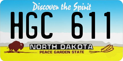 ND license plate HGC611