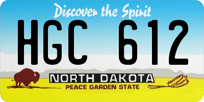 ND license plate HGC612