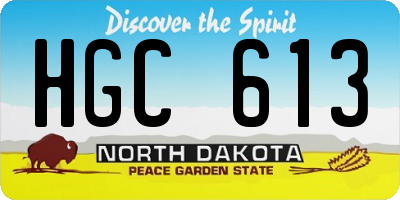 ND license plate HGC613