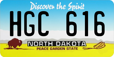 ND license plate HGC616