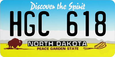 ND license plate HGC618
