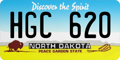 ND license plate HGC620