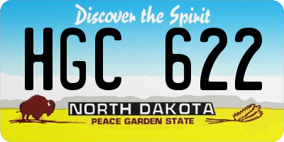 ND license plate HGC622