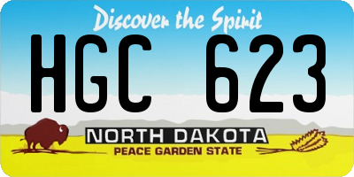 ND license plate HGC623