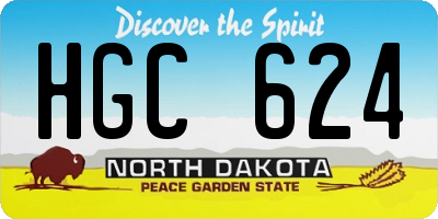 ND license plate HGC624
