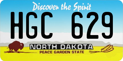 ND license plate HGC629