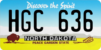 ND license plate HGC636