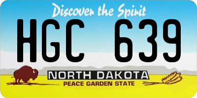 ND license plate HGC639