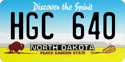 ND license plate HGC640