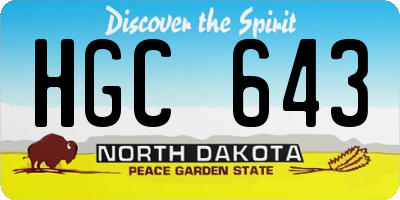 ND license plate HGC643