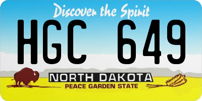 ND license plate HGC649