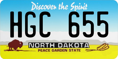 ND license plate HGC655