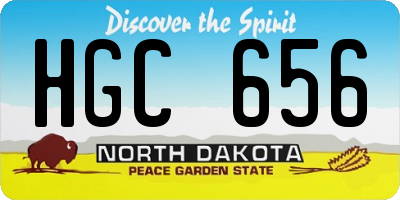 ND license plate HGC656